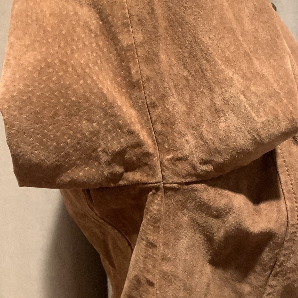 A.M.I Light Brown 100% Leather Jacket Size Large - Picture 8 of 16